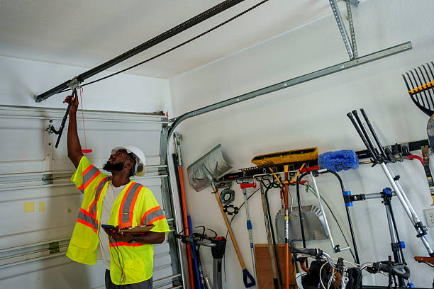 Professional Garage Door Panel Replacement technician working in Trenton, OH